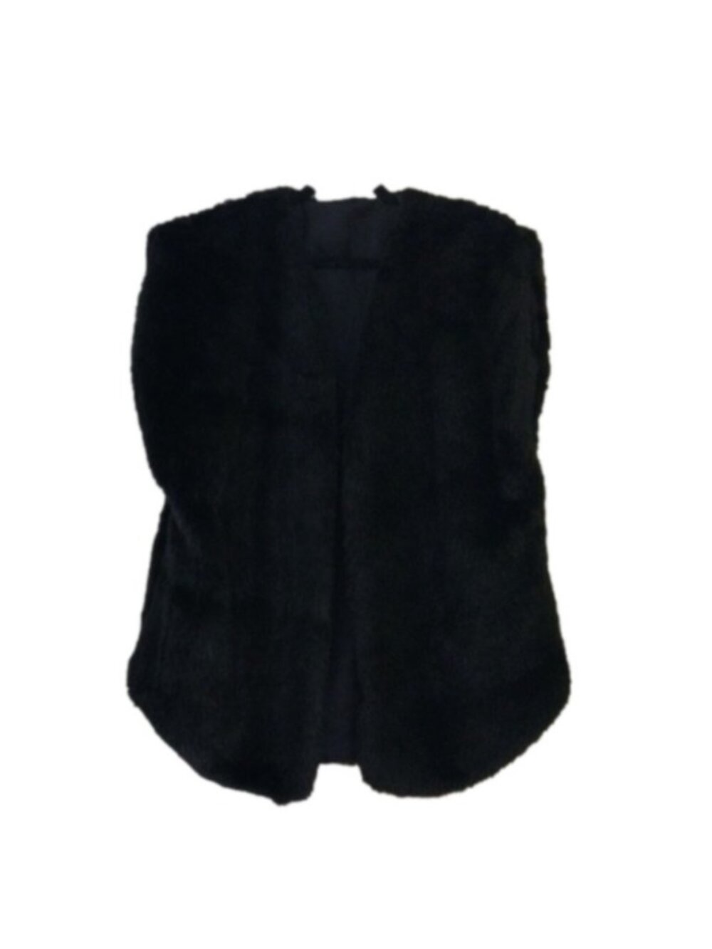 Faux Black Fur Vest, Size Large